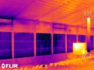 Figure 1.19 - Thermal images comparing leaky versus well insulated tunnel inlets